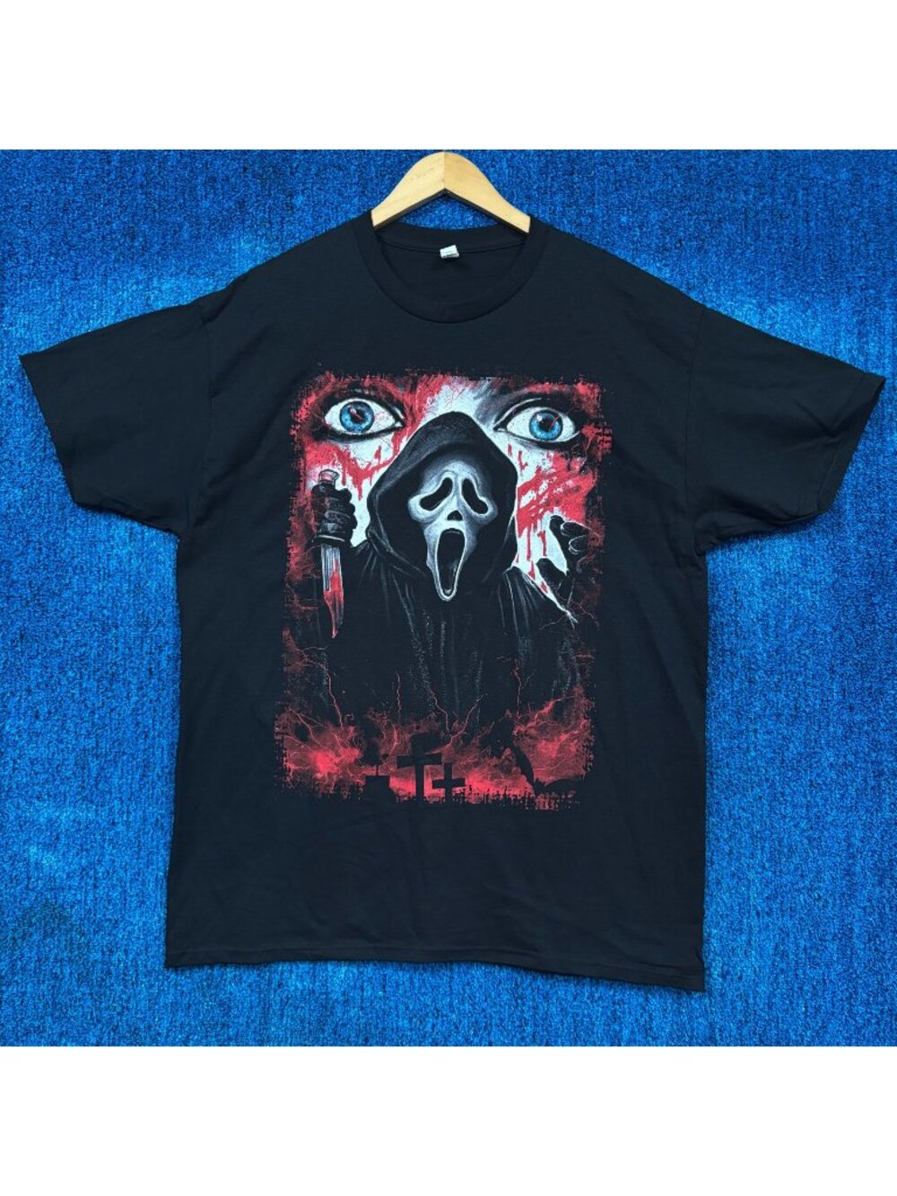 Ghost Face Bloody Graveyard Poster Scream Franchise Tee XL